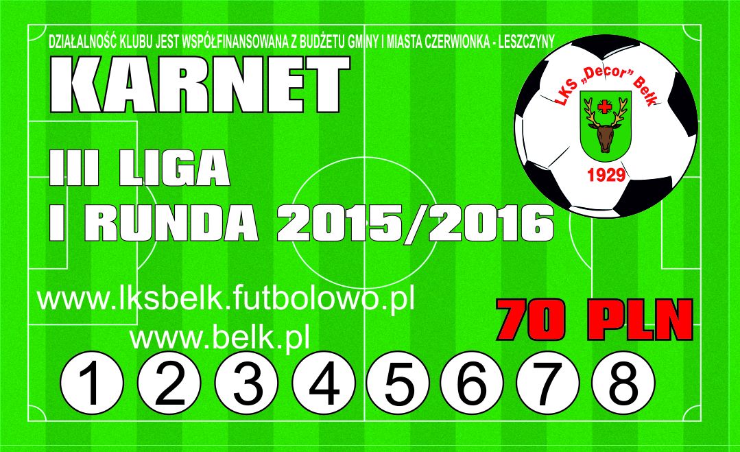 Karnet LKS Bełk - Palowice.NET